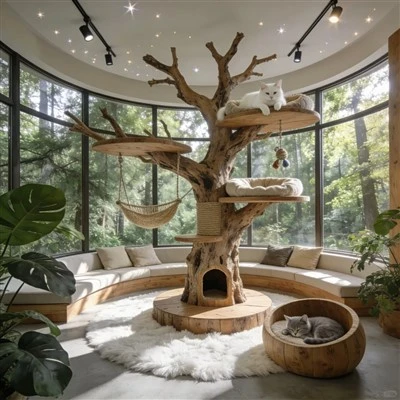 Sou entènèt jwèt Fake Tree Cat Tree